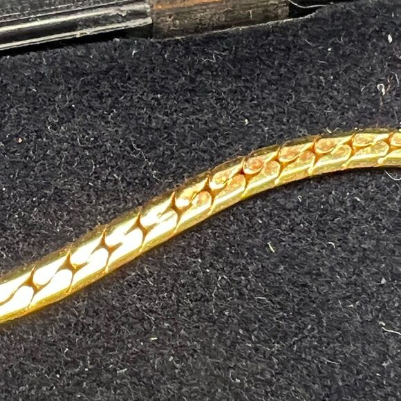 Vintage Gold Tone/Plated Cubic Zirconia Tennis Bracelet Snake Style Chain New - Picture 5 of 11